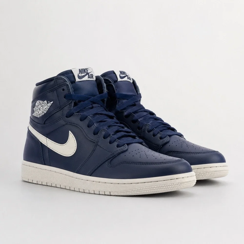 Nike Air‎ Jordan 1 Mid Obsidian White Mens Sneakers 554724-402 Size 12